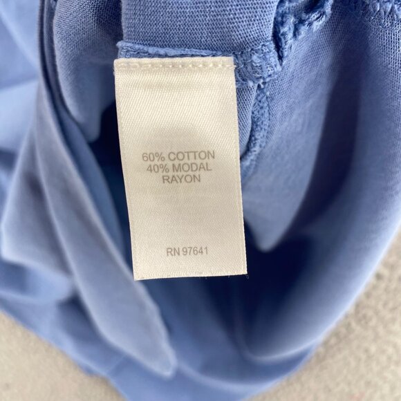 J Jill Top Womens Large Blue Pure Jill Boat Neck 3/4 Sleeve Tunic Stretch Knit - Picture 6 of 11